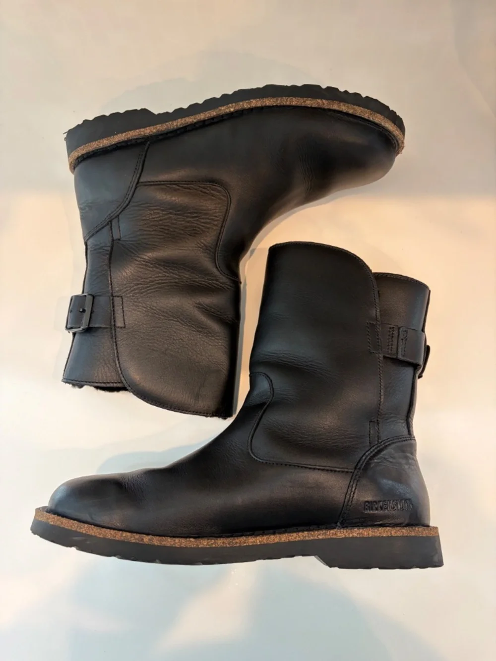 Birkenstock Uppsala Shearling Black Leather Boots - 40 EU (9 - 9.5 US)